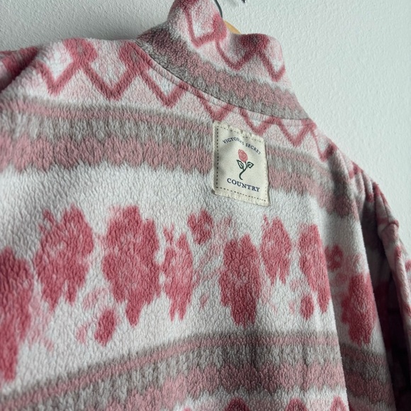 Vintage Rare Find Victoria's Secret Country Collection Pink Sherpa Pullover - Picture 9 of 10